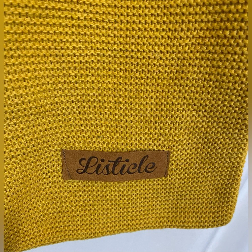 New Listicle Mustard Yellow Crocheted Sweater Boho/ Hippie Bag